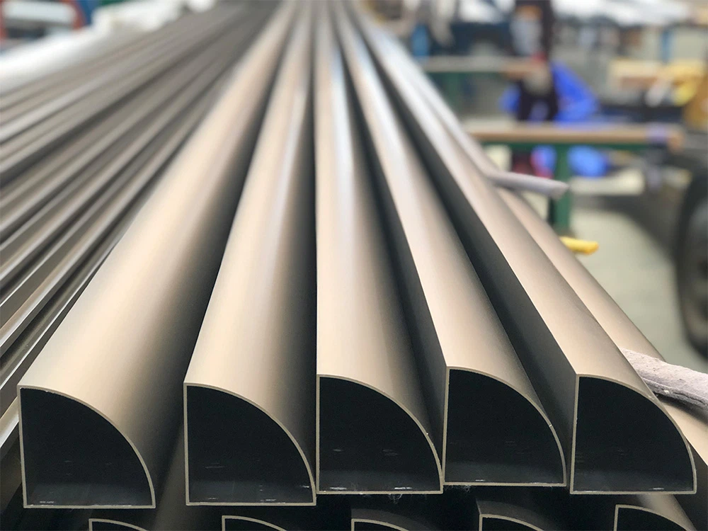 Anodized Champagne aluminium color matte anopdized sand blasting 6063 alloy extrusion profiles