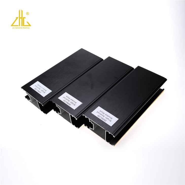 Bright Anodize Brushed Black Window Profile